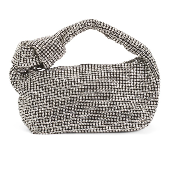 Silver Rhinestone Knotted Shoulder Bag - Picture 3 of 6